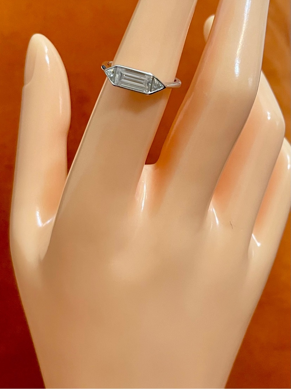 1 Carat Moissanite Baguette Ring In 925 Sterling Silver with GRA - Picture 4 of 16